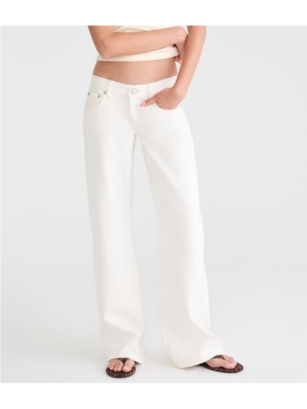 aeropostale super low rise white jeans size 4